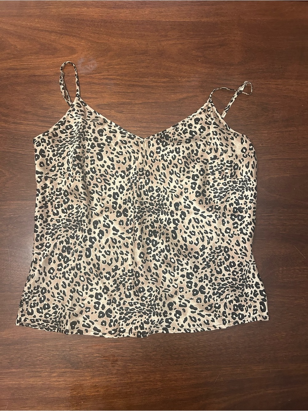 Worthington Leopard Print Spaghetti Strap Cami - Beige & Black